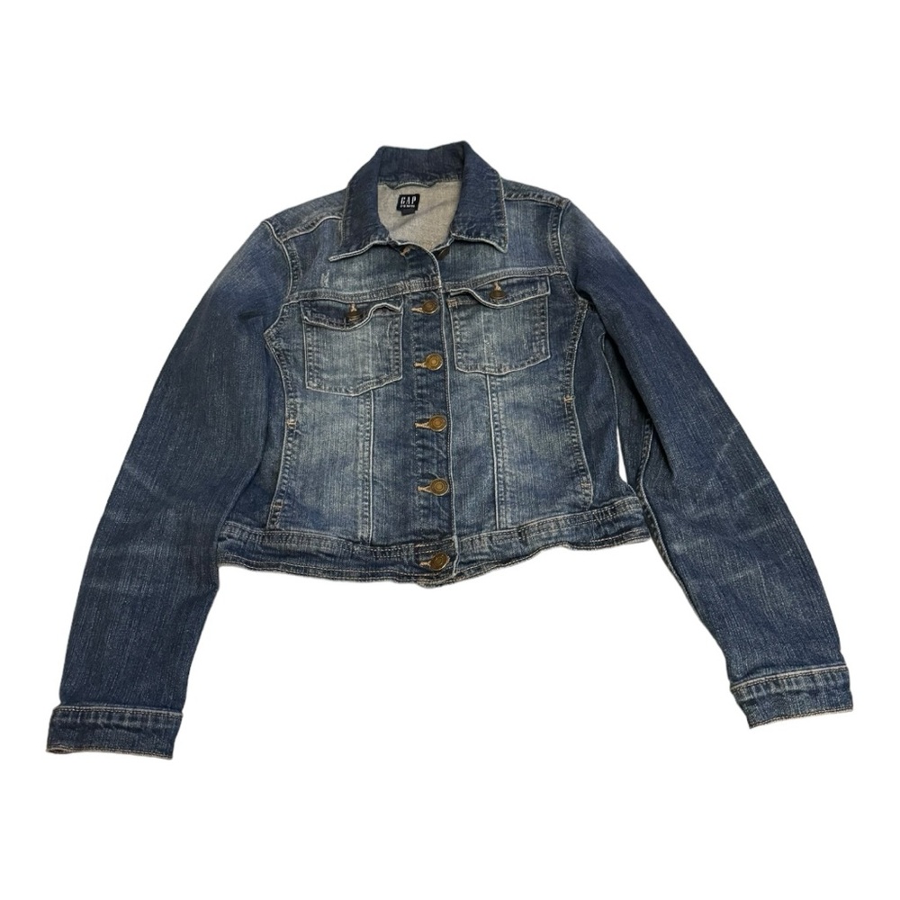 Gap Kids Denim Jacket Unisex Boys Girls XL Distressed Jean Jacket
